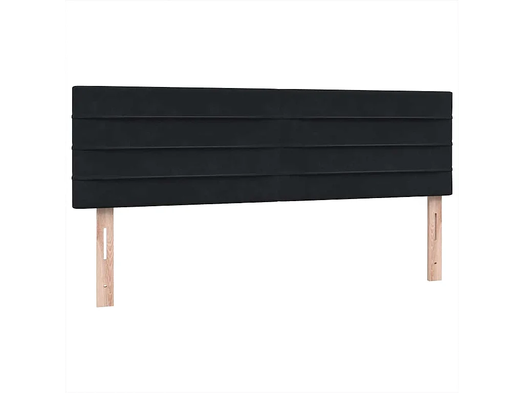 Cama box spring con colchón terciopelo negro 160x210 cm