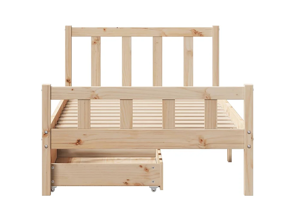 Letto senza Materasso 90x190 cm in Legno Massello di Pino