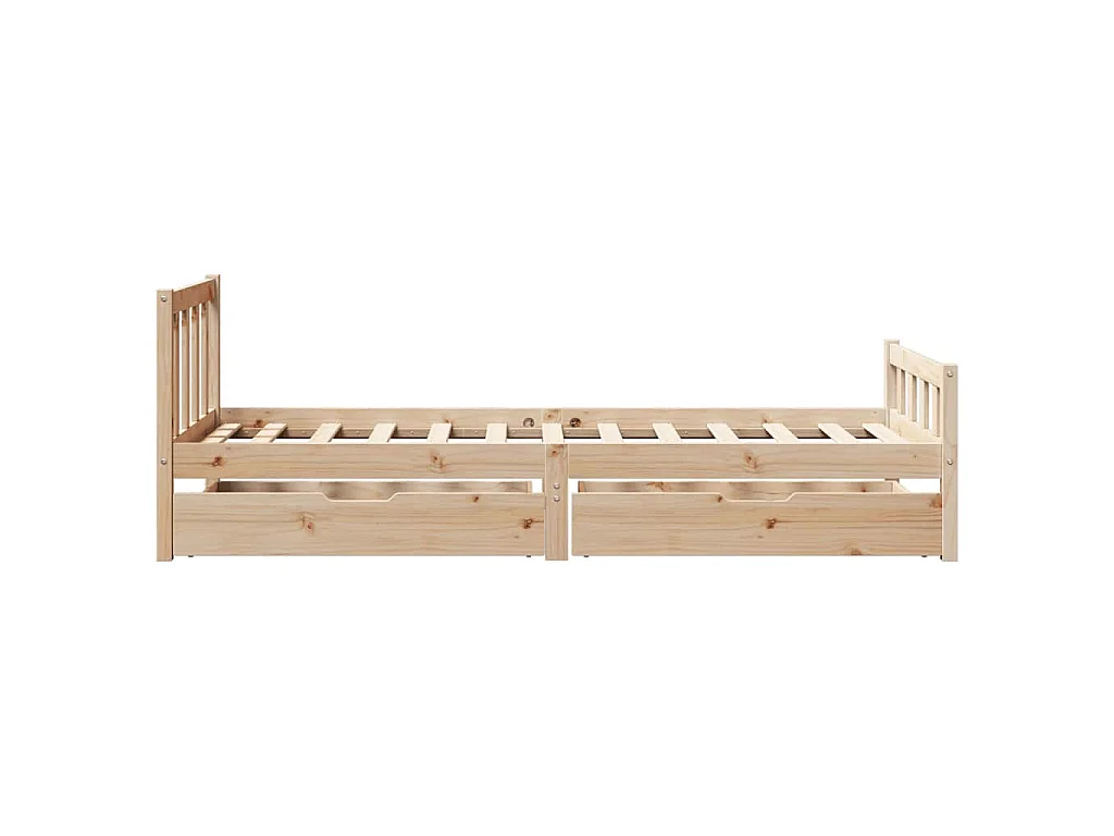 Letto senza Materasso 90x190 cm in Legno Massello di Pino