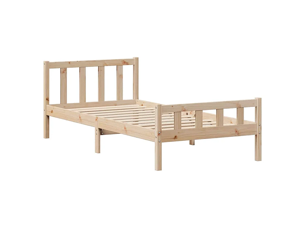 Letto senza Materasso 90x190 cm in Legno Massello di Pino