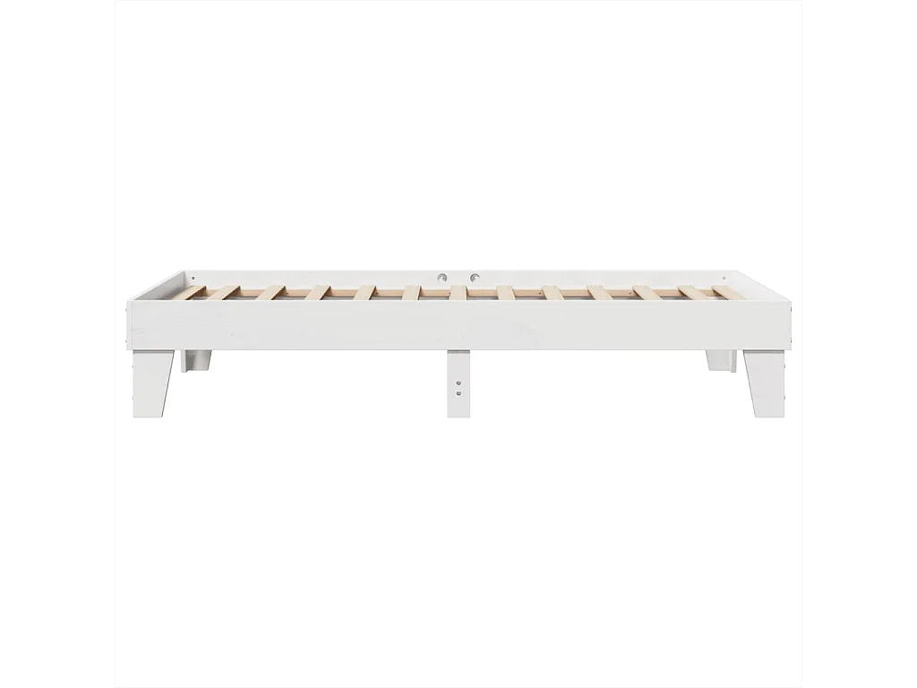 Bedframe zonder matras massief grenenhout wit 140x200 cm