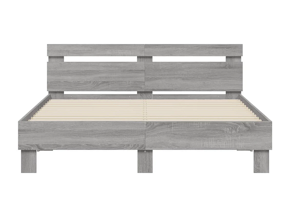 Cadre de lit avec LED sans matelas sonoma gris 140x190 cm