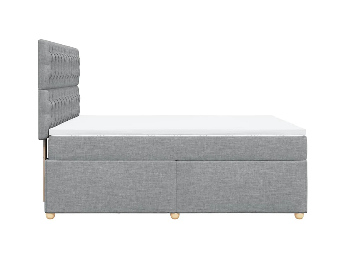 Sommier à lattes de lit avec matelas Gris clair 140x200cm Tissu