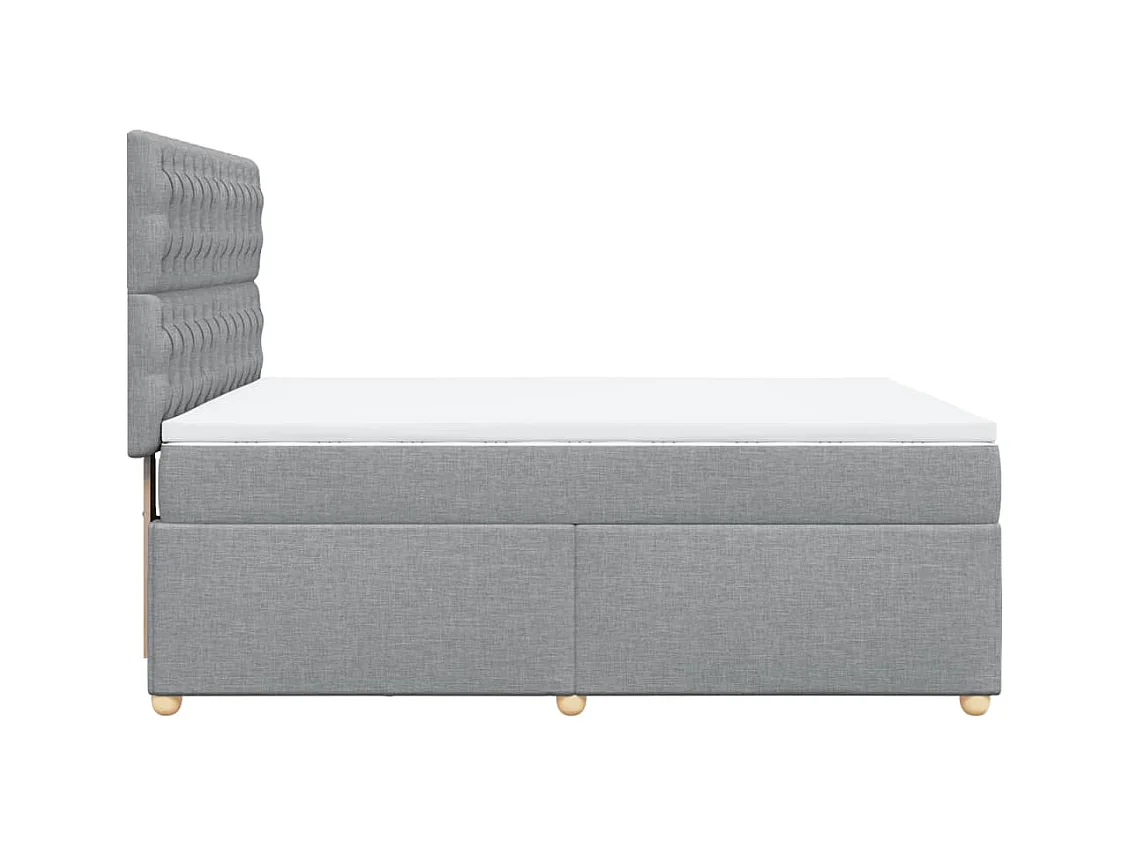 Sommier à lattes de lit avec matelas Gris clair 140x200cm Tissu