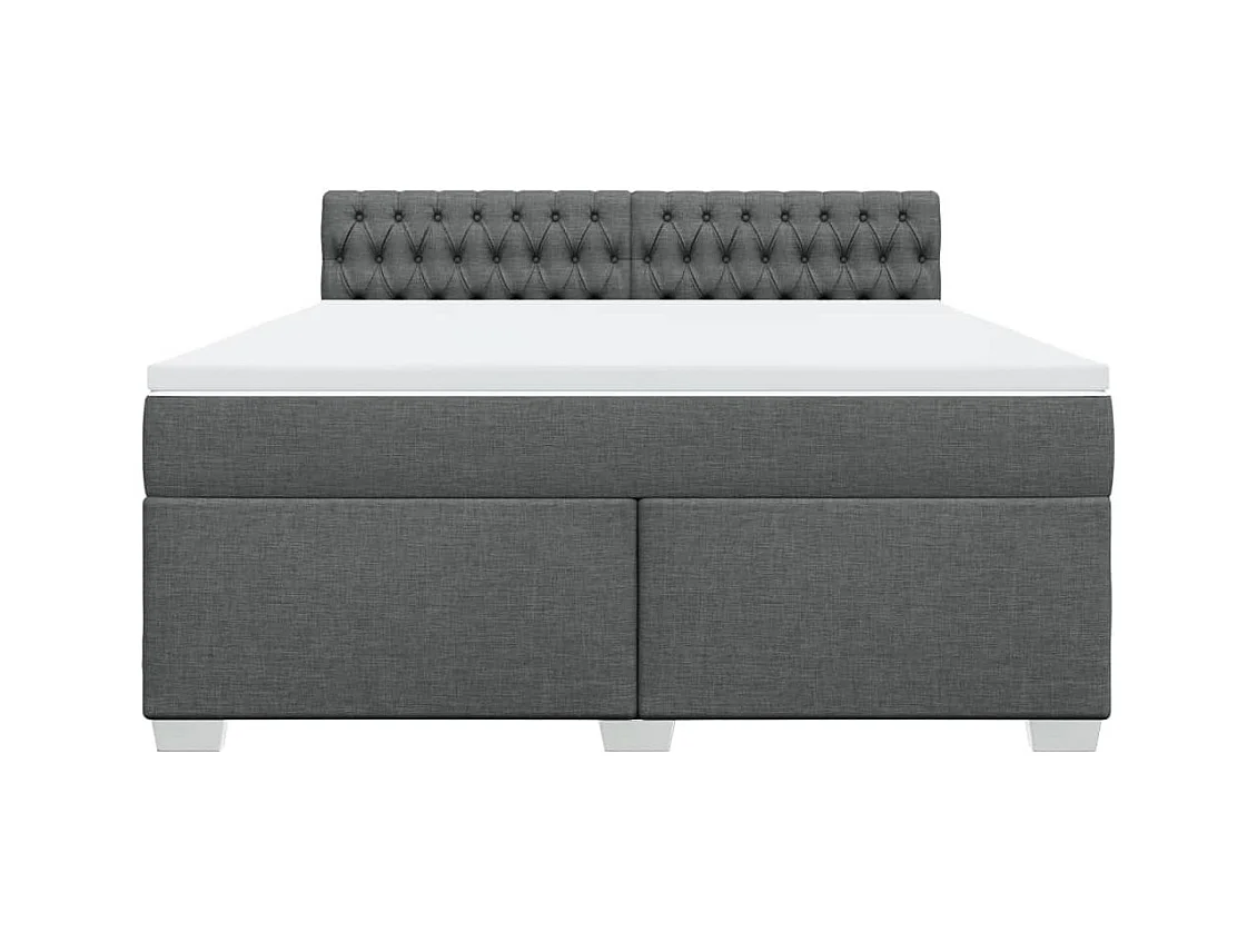 Giroletto a Molle con Materasso Grigio Scuro 180x200 cm Tessuto