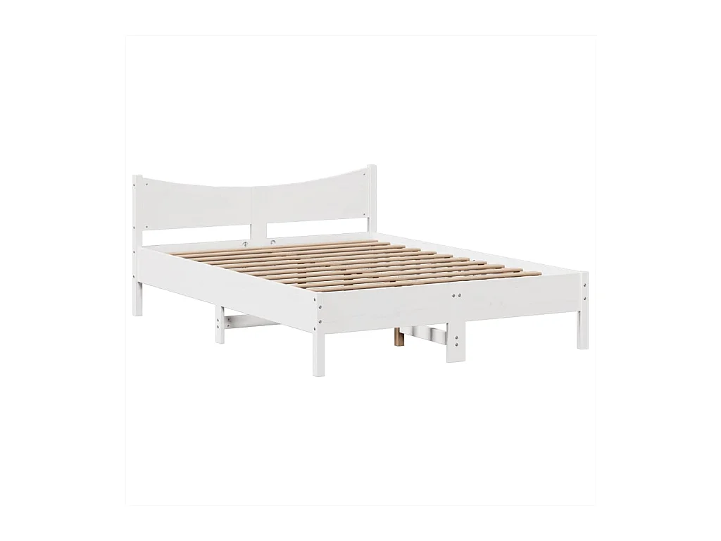 Giroletto senza Materasso Bianco 140x200 cm Legno Massello Pino