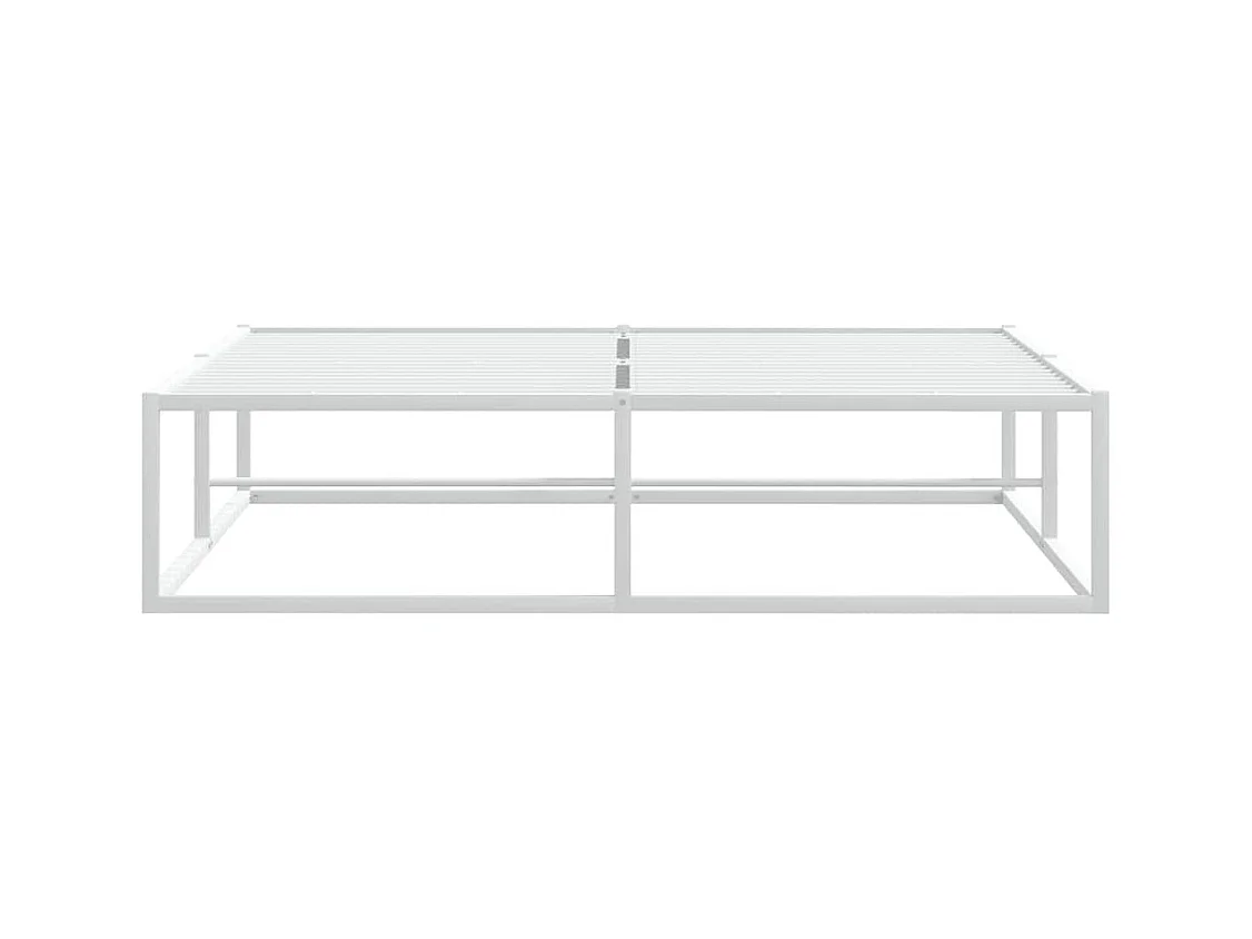 Cadre de lit sans matelas blanc 140x200 cm métal