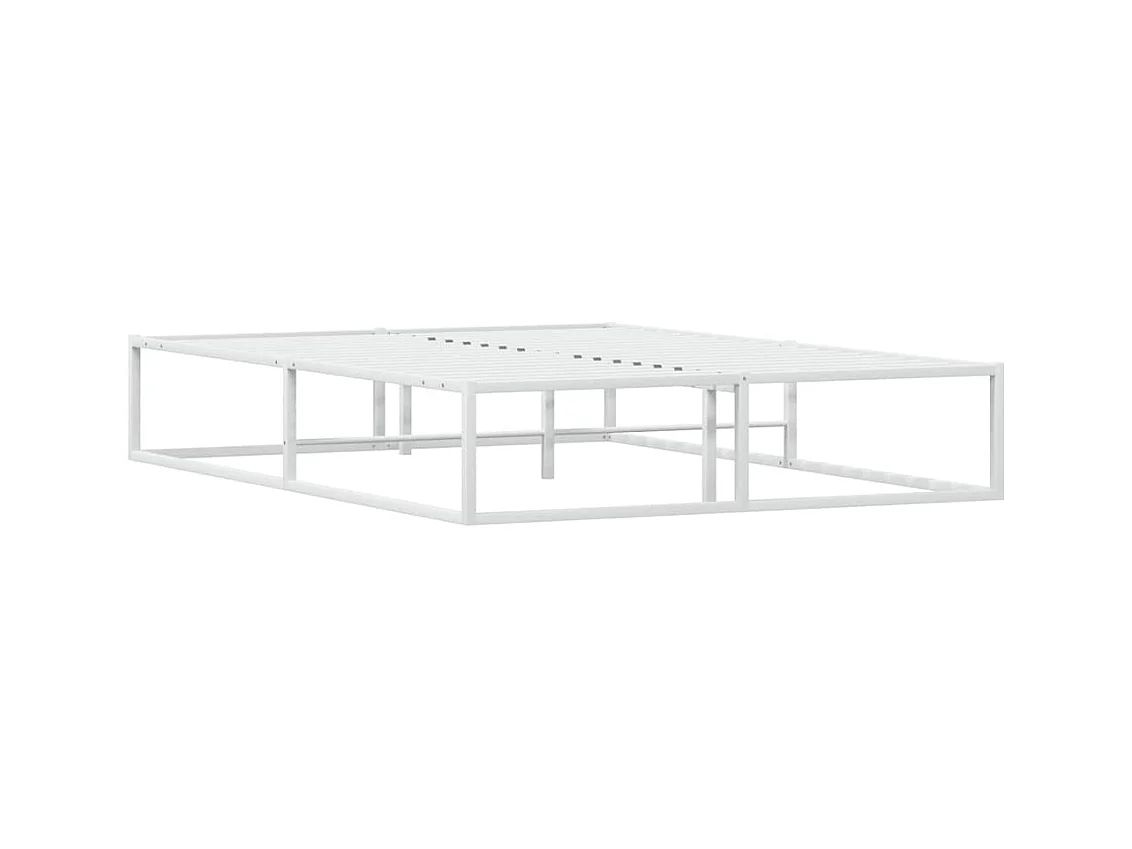 Cadre de lit sans matelas blanc 140x200 cm métal