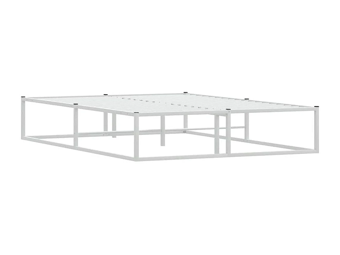 Cadre de lit sans matelas blanc 140x200 cm métal