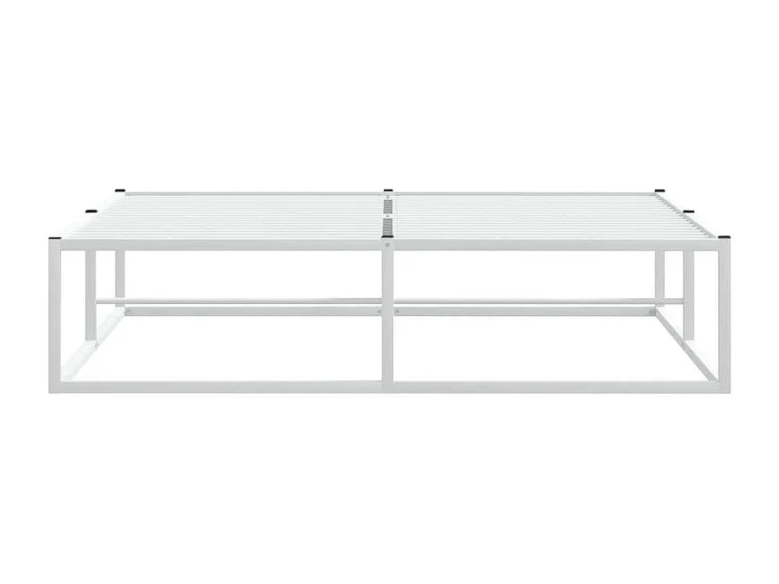 Cadre de lit sans matelas blanc 140x200 cm métal