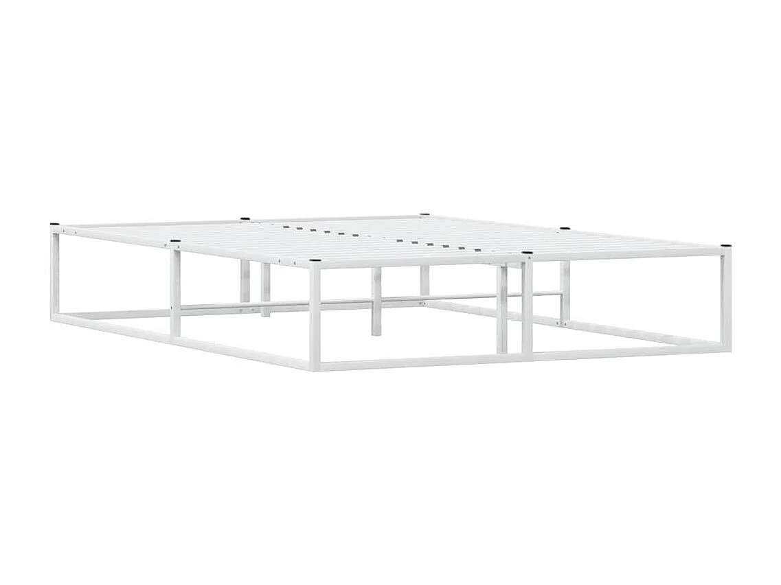 Cadre de lit sans matelas blanc 140x200 cm métal