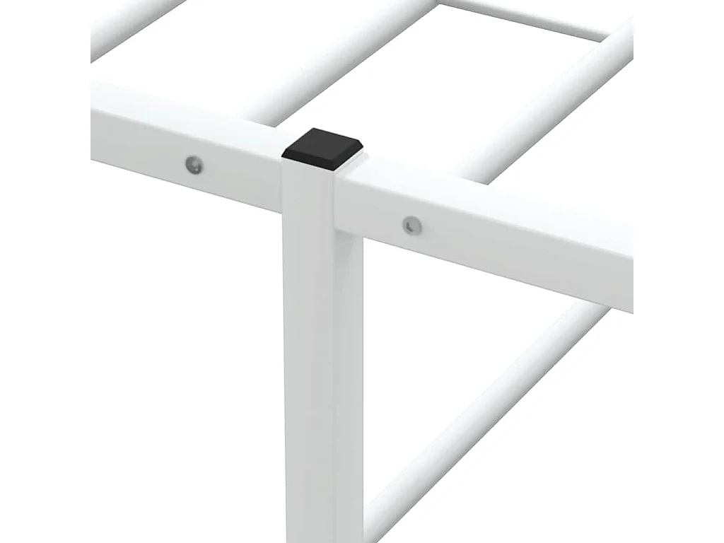 Cadre de lit sans matelas blanc 140x200 cm métal