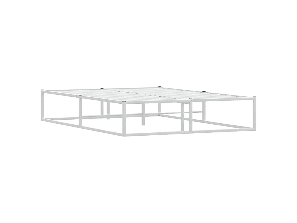 Cadre de lit sans matelas blanc 140x200 cm métal