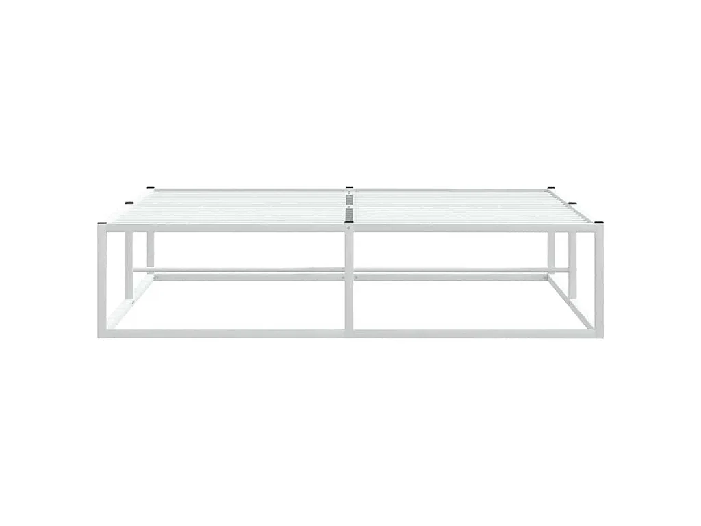 Cadre de lit sans matelas blanc 140x200 cm métal