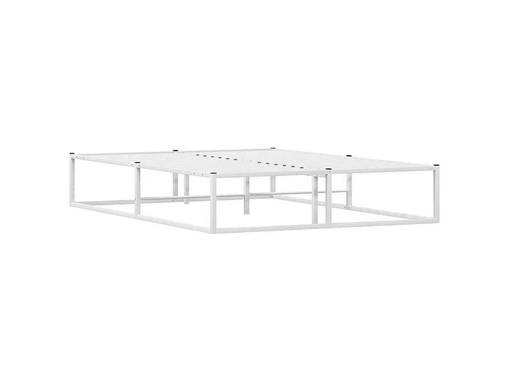 Cadre de lit sans matelas blanc 140x200 cm métal
