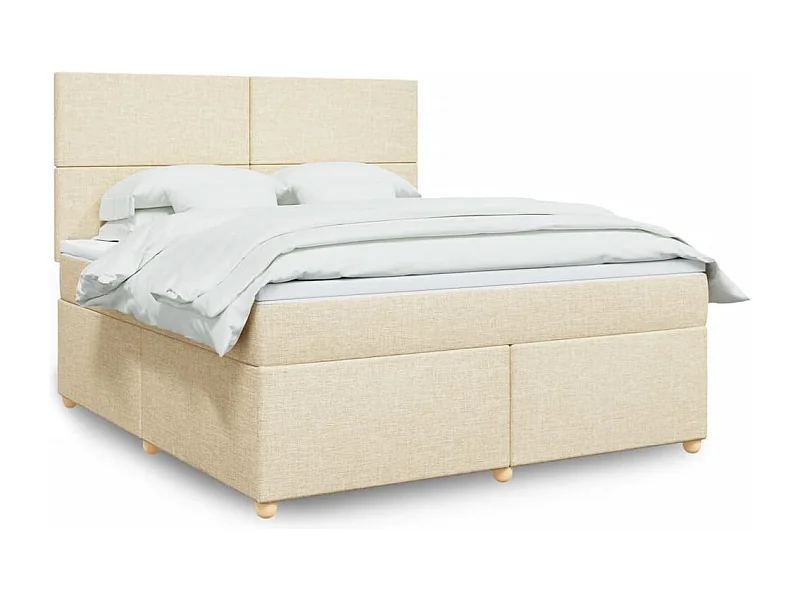 Cama com molas/colchão 180x200 cm tecido cor creme