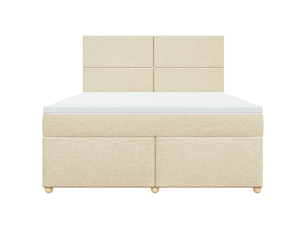 Sommier à lattes de lit avec matelas Crème 180x200 cm Tissu