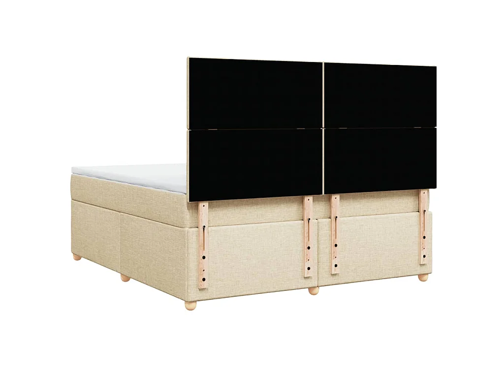 Sommier à lattes de lit avec matelas Crème 180x200 cm Tissu