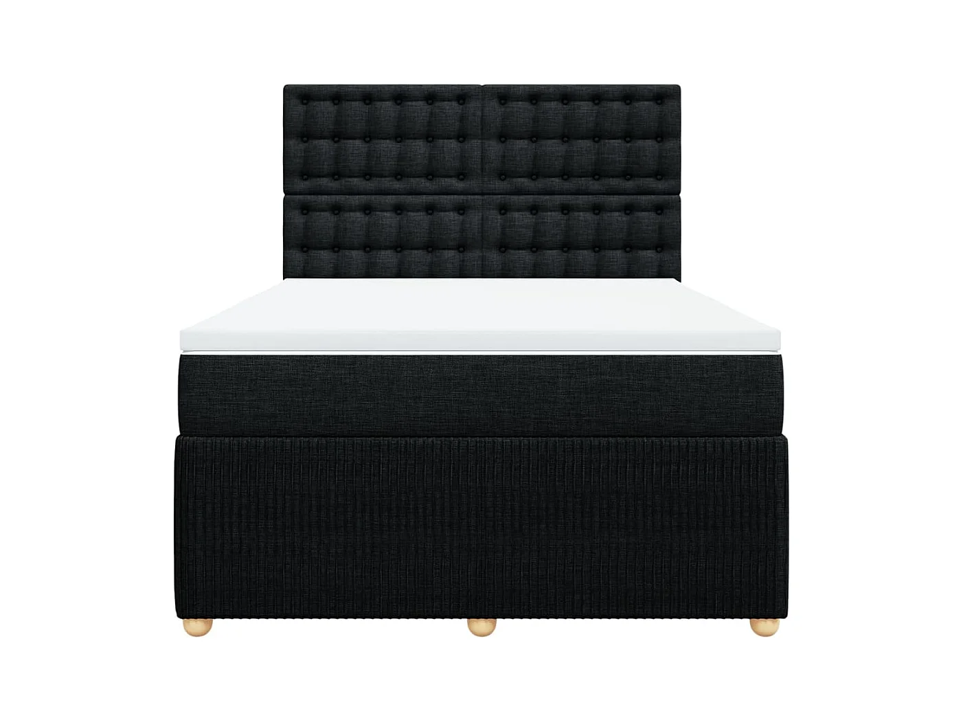 Sommier à lattes de lit avec matelas Noir 140x190 cm Tissu