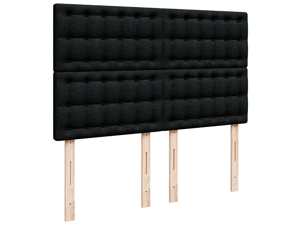 Sommier à lattes de lit avec matelas Noir 140x190 cm Tissu