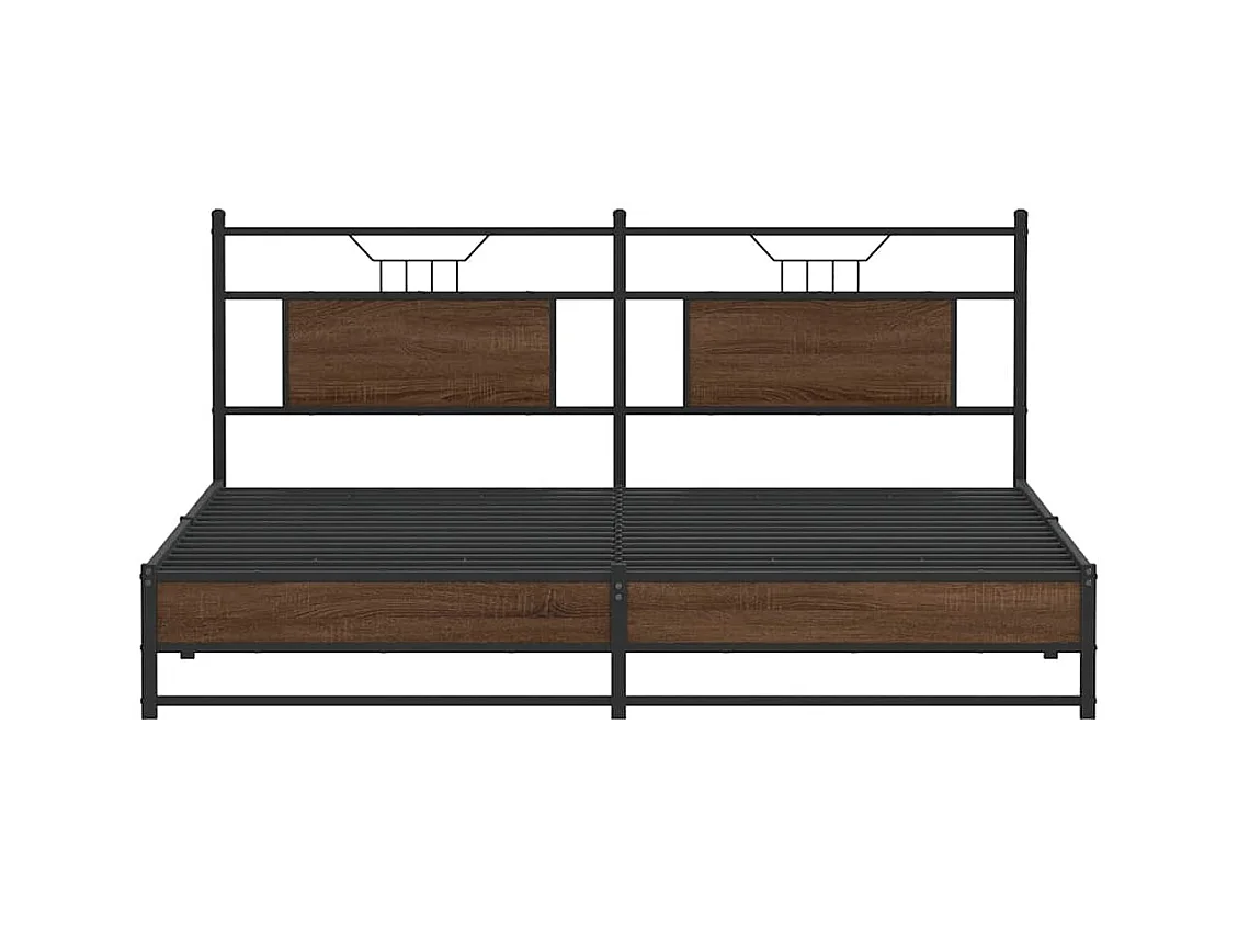 Bettgestell ohne Matratze Braun Eiche 160x200 cm Holzwerkstoff