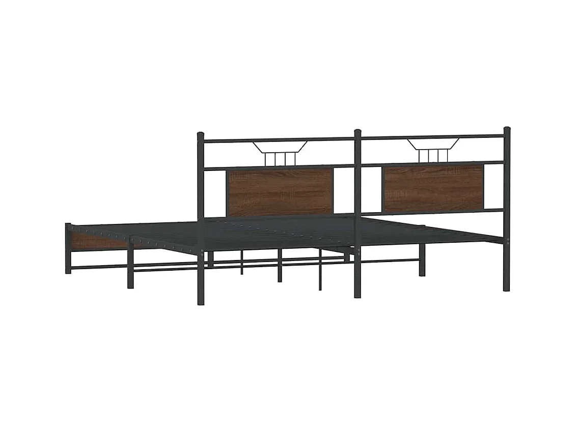 Bettgestell ohne Matratze Braun Eiche 160x200 cm Holzwerkstoff