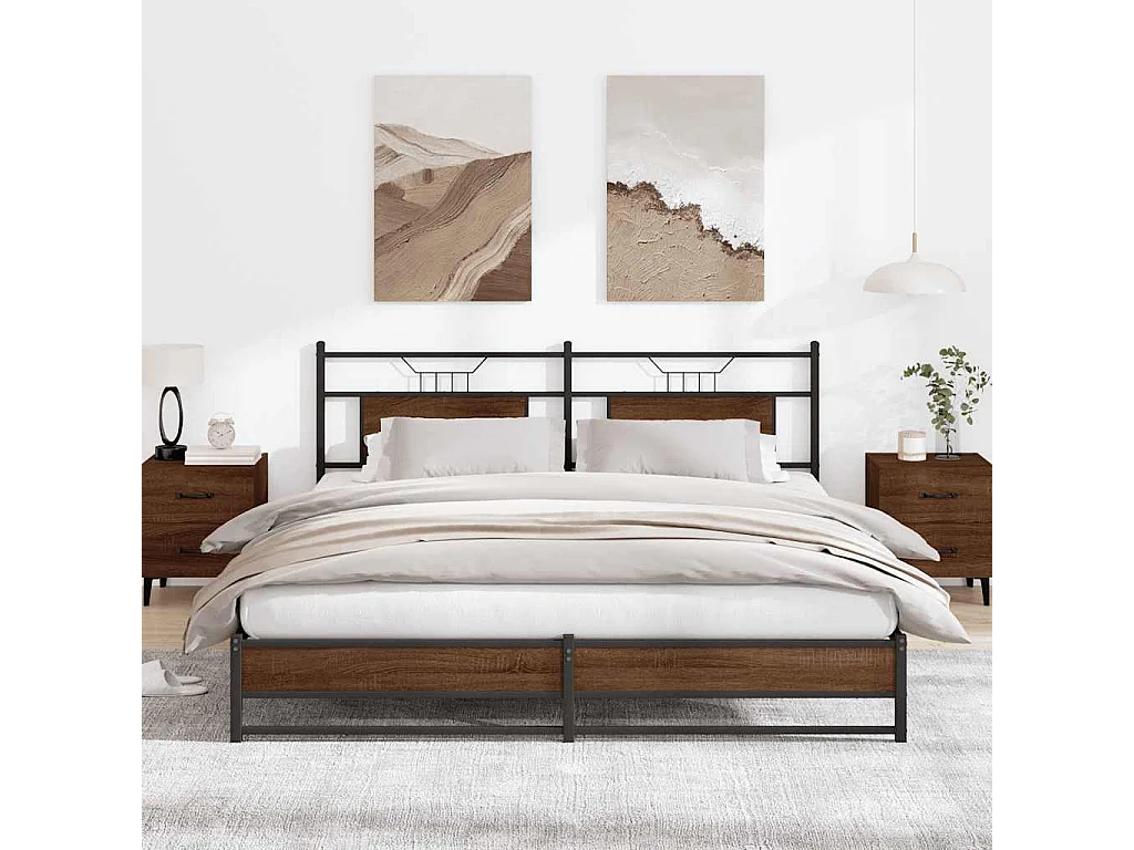 Cadre de lit sans matelas chêne marron 160x200 cm