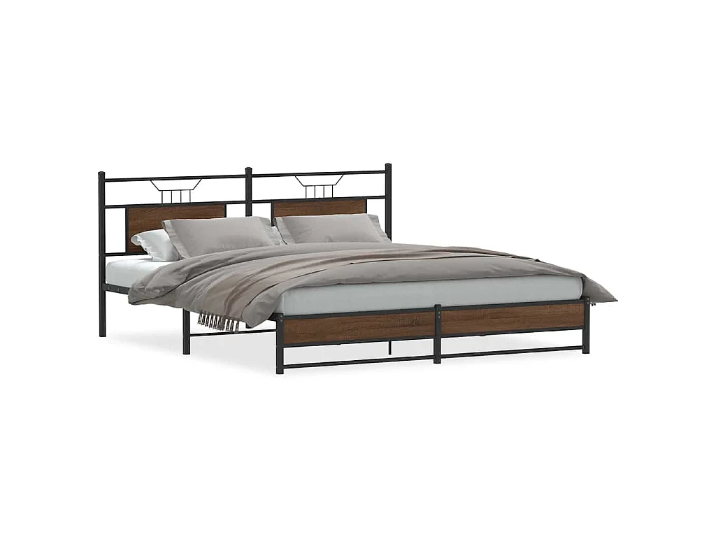 Cadre de lit sans matelas chêne marron 160x200 cm
