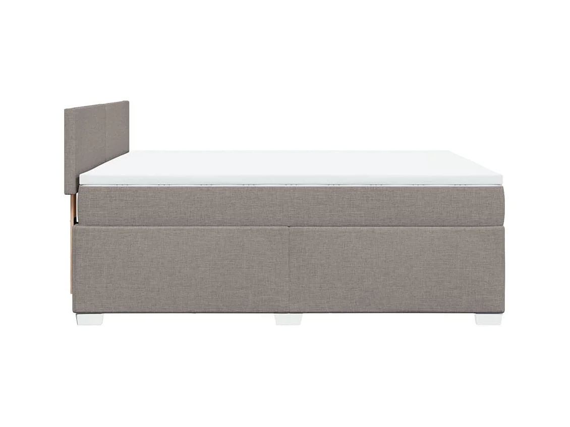 Sommier à lattes de lit avec matelas Taupe 140x200 cm Tissu