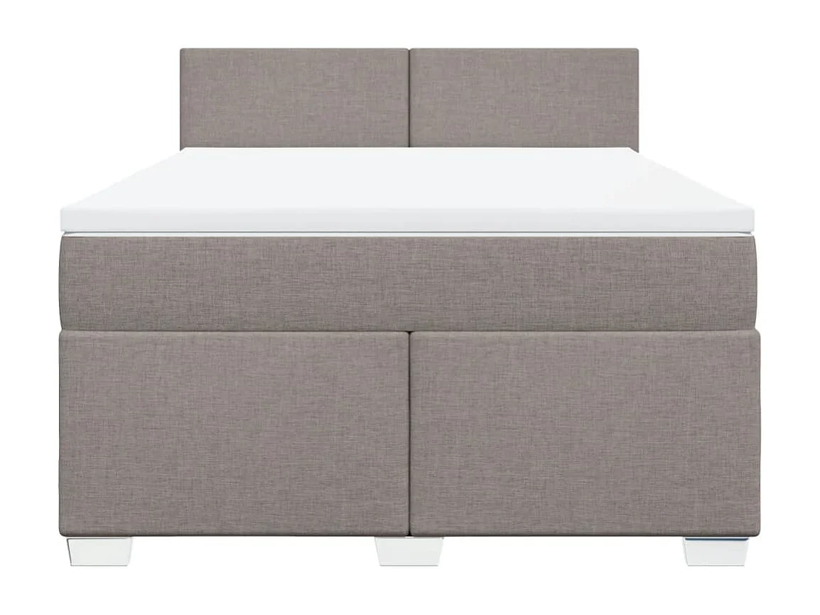Boxspringbett mit Matratze Taupe 140x200 cm Stoff