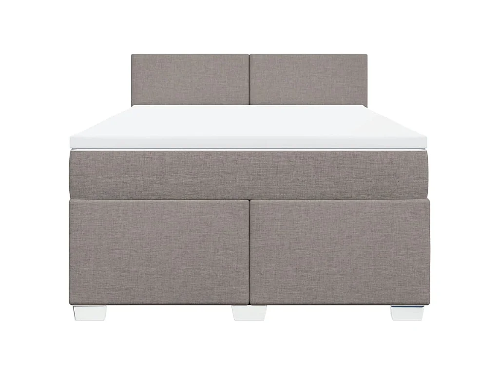 Boxspring met matras stof taupe 140x200 cm