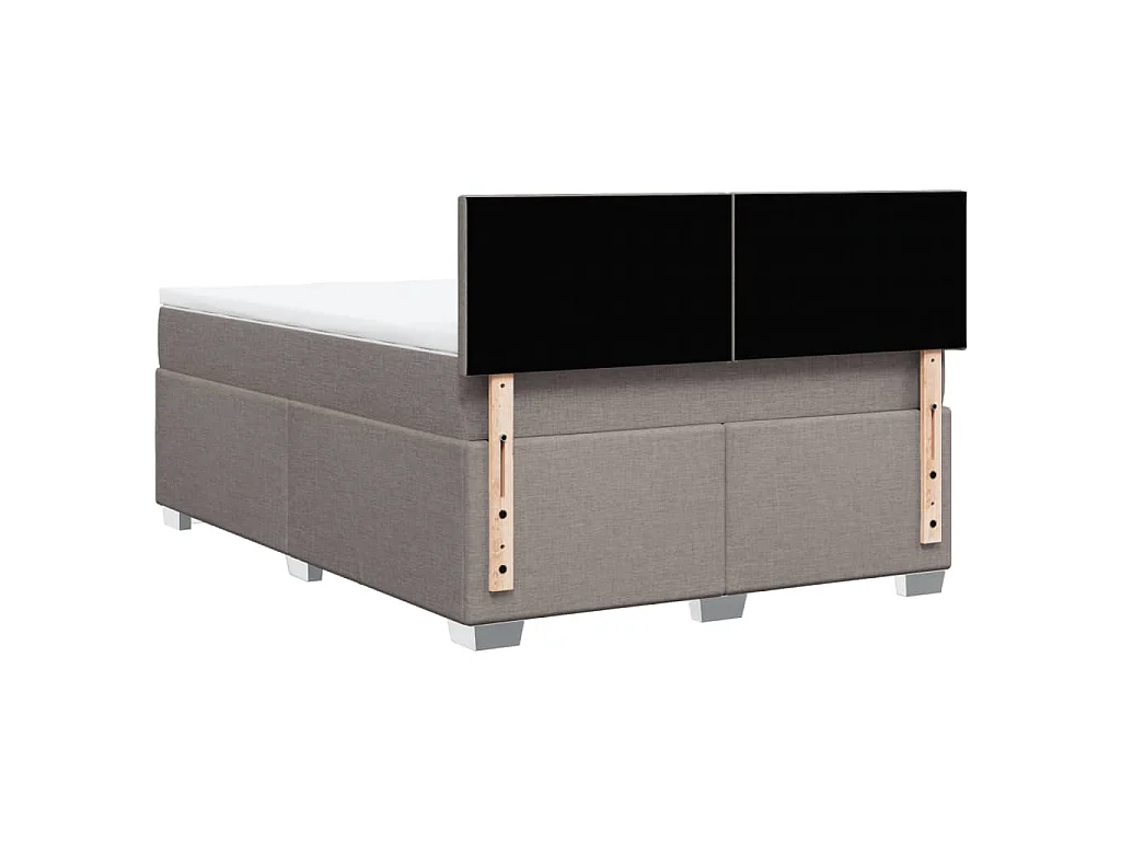 Boxspring met matras stof taupe 140x200 cm