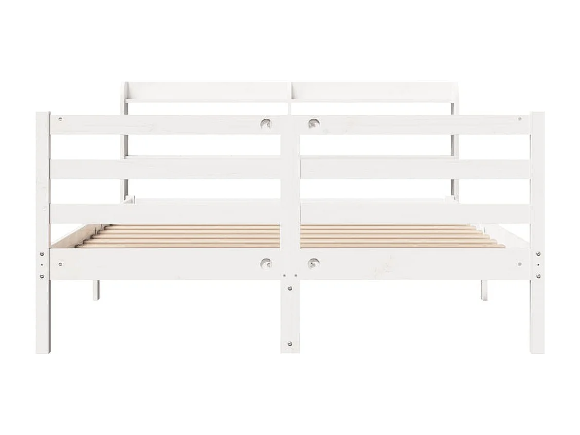 Bedframe met hoofdeinde zonder matras 140x200 cm wit