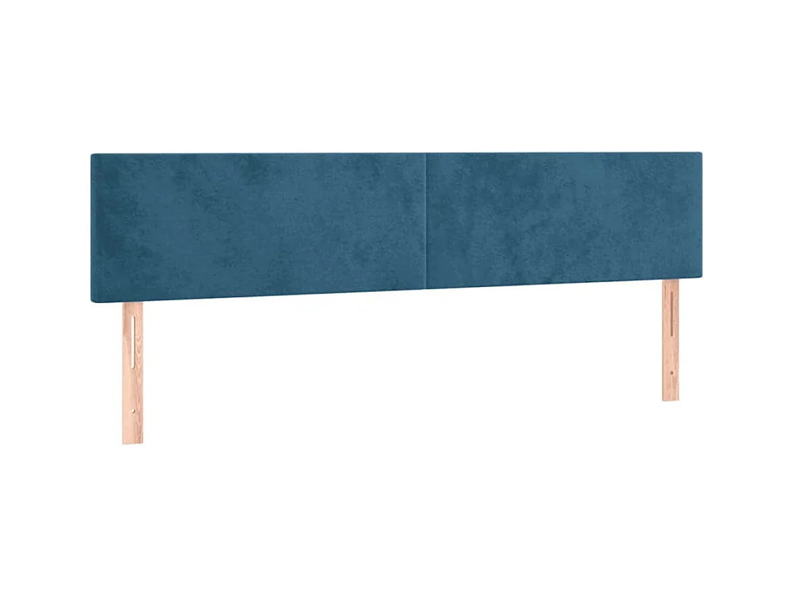 Cadre de lit ottoman avec matelas bleu foncé 160x200 cm velours