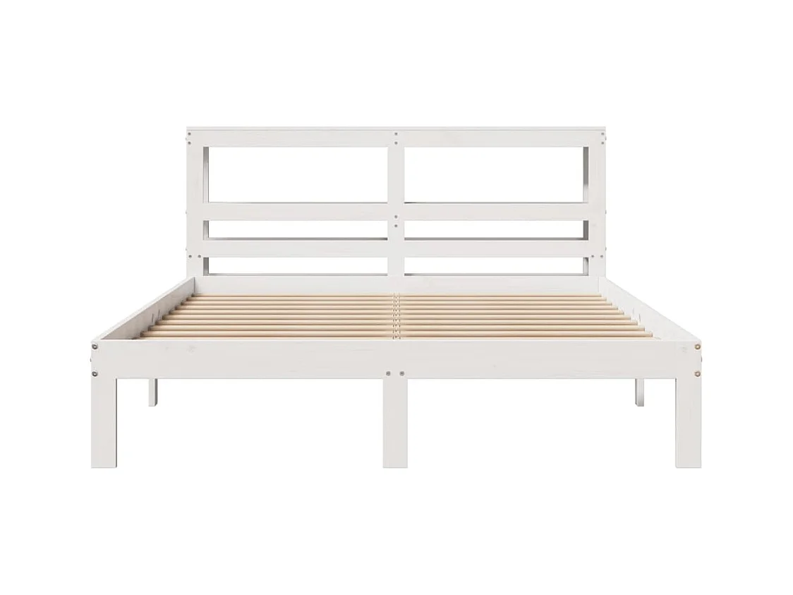 Cadre de lit avec tête de lit sans matelas blanc 140x190 cm