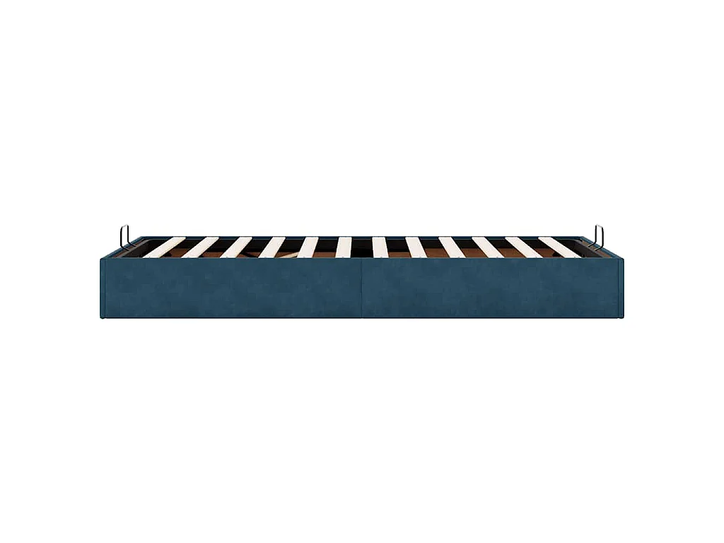 Estructura de cama otomana sin colchón terciopelo azul oscuro