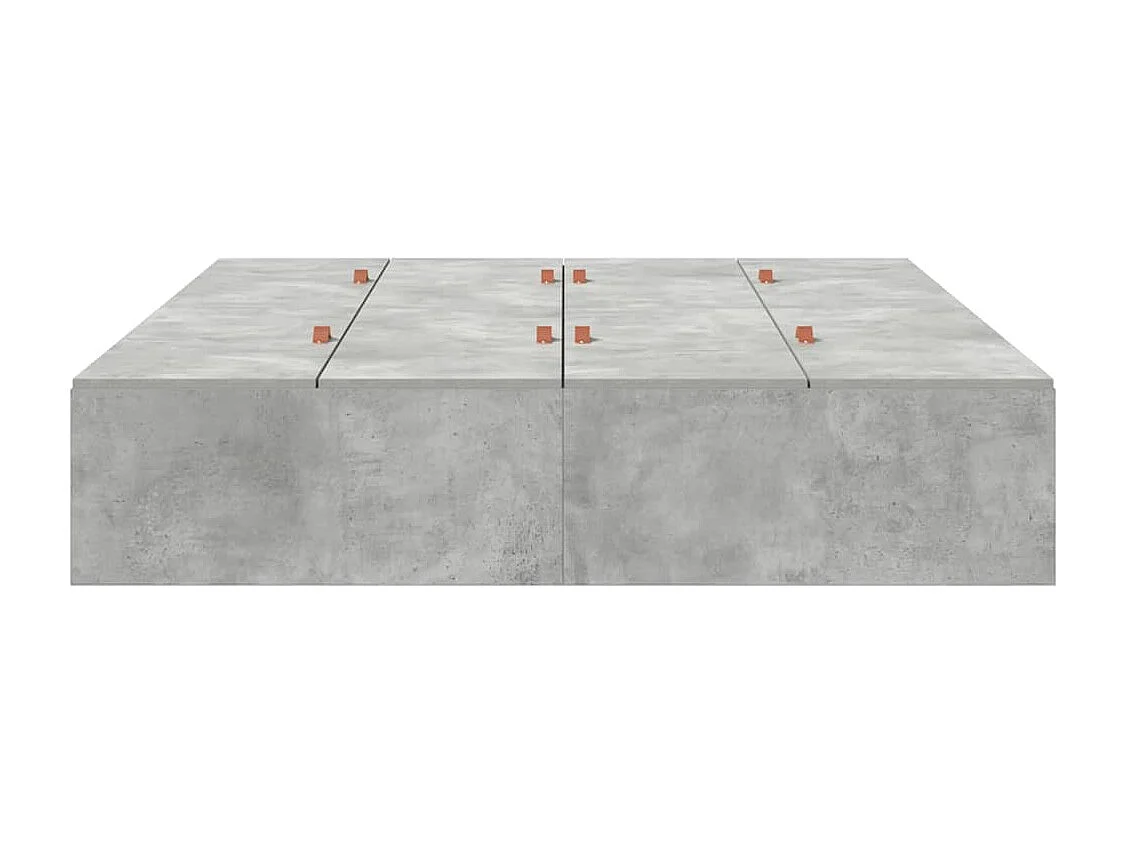 Struttura letto con contenitore Grigio cemento 140 x 200 cm