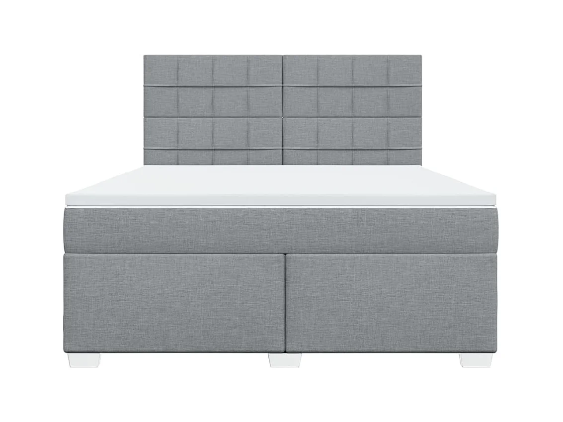 Boxspring met matras stof lichtgrijs 180x200 cm
