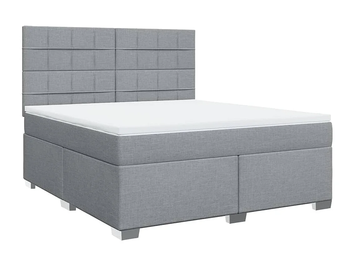 Boxspringbett mit Matratze Hellgrau 180x200 cm Stoff