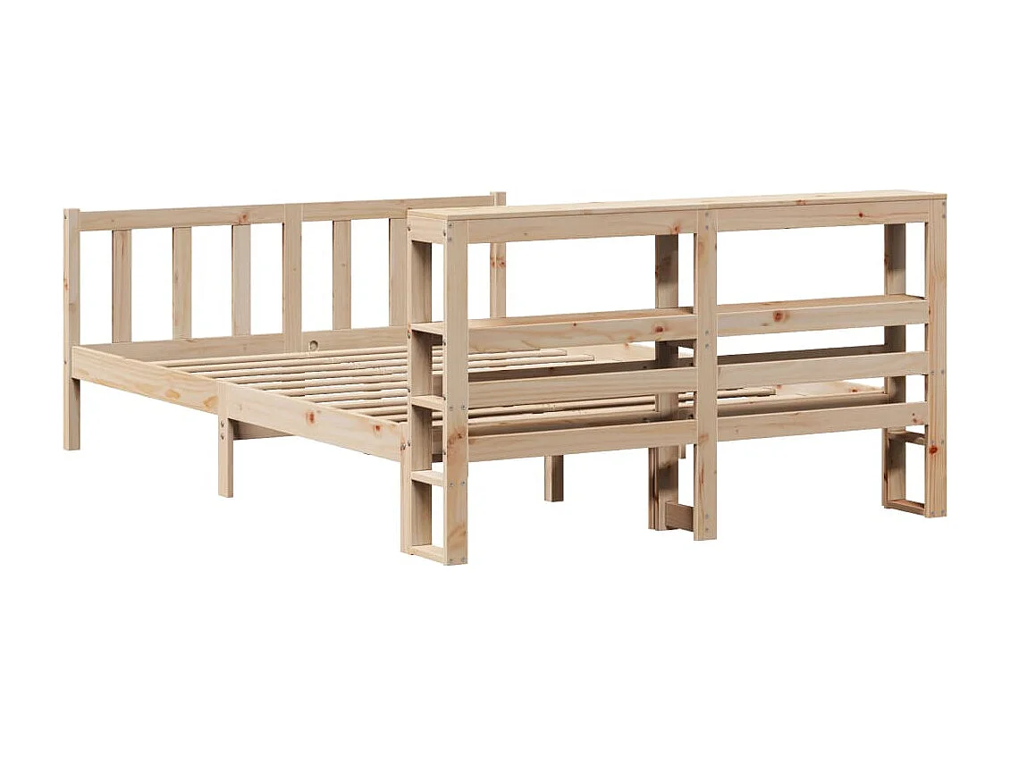 Estructura de cama sin colchón madera maciza de pino 160x200 cm