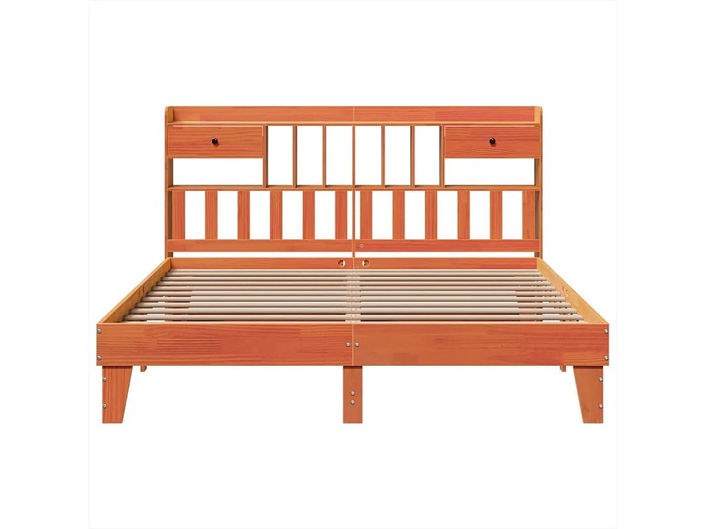 Letto senza Materasso Marrone Cera 180x200 cm in Legno di Pino