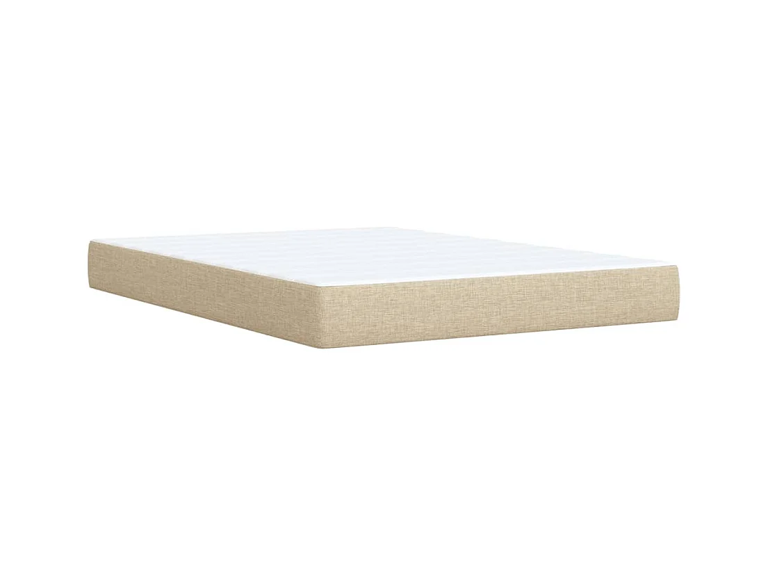 Sommier à lattes de lit avec matelas Crème 140x200 cm Tissu