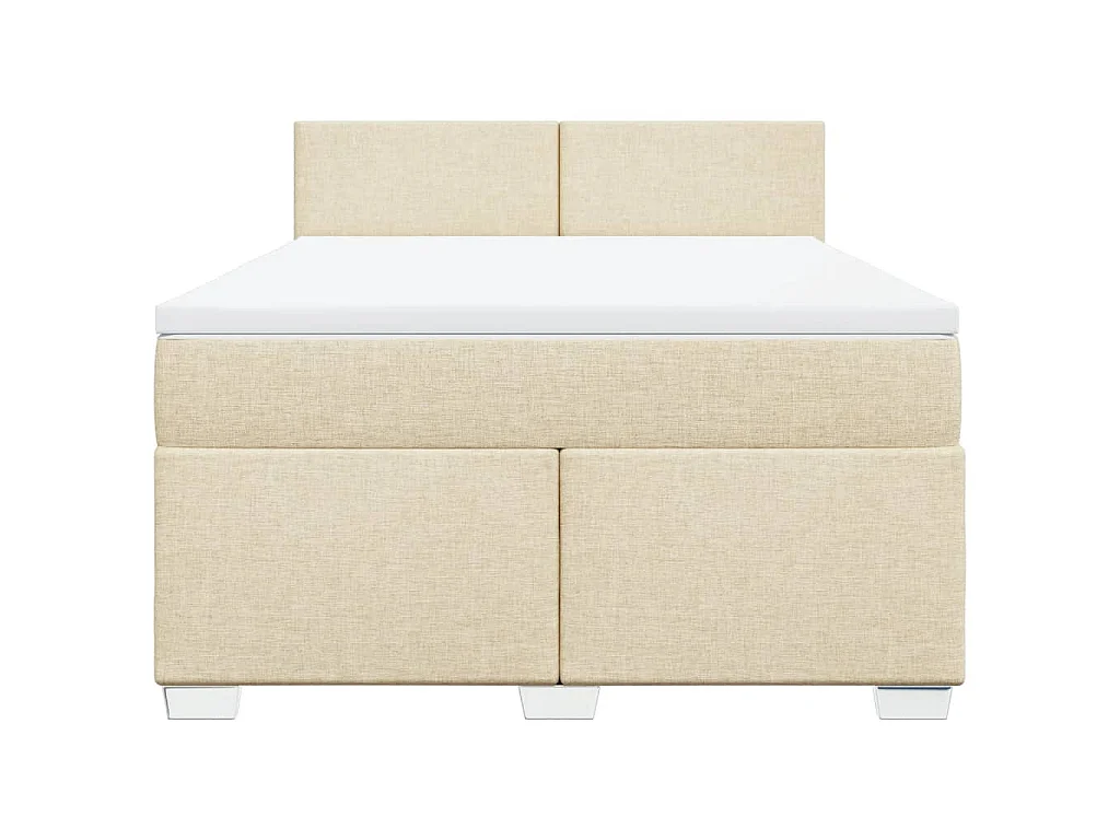 Boxspring met matras stof crèmekleurig 140x200 cm