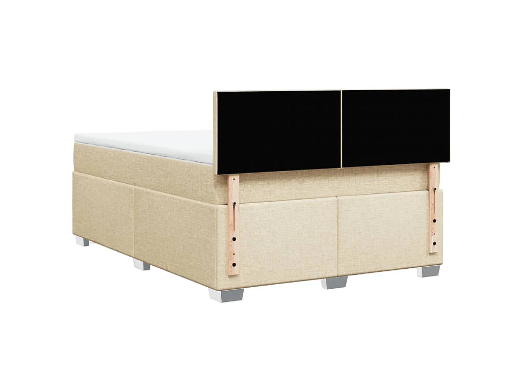 Boxspring met matras stof crèmekleurig 140x200 cm