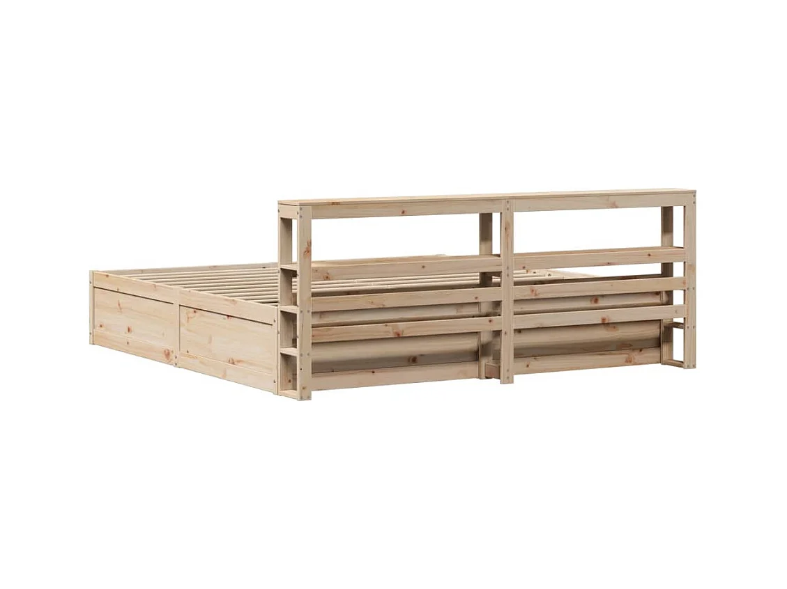 Cadre de lit avec tête de lit 180x200 cm bois de pin massif