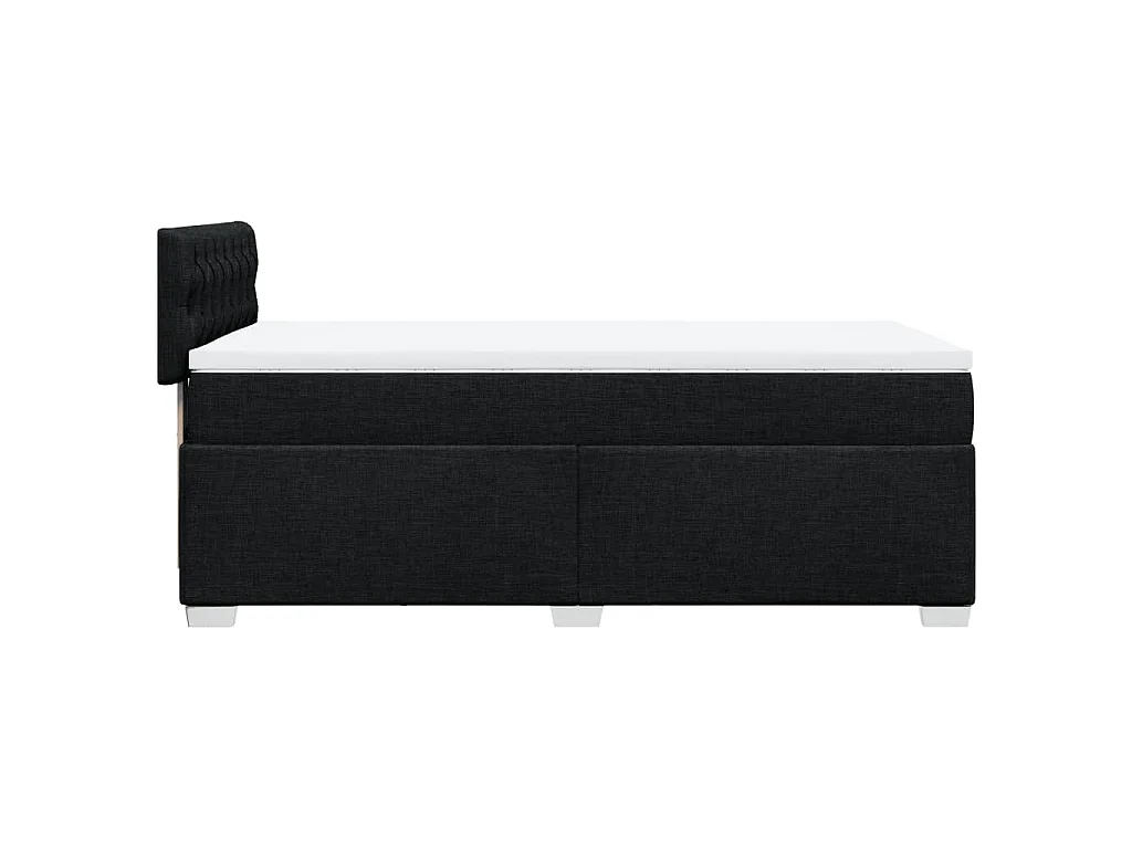 Cama box spring con colchón tela negro 90x200 cm