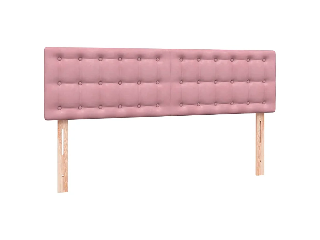 Boxspringbett mit Matratze & LED Rosa 140x210 cm Samt