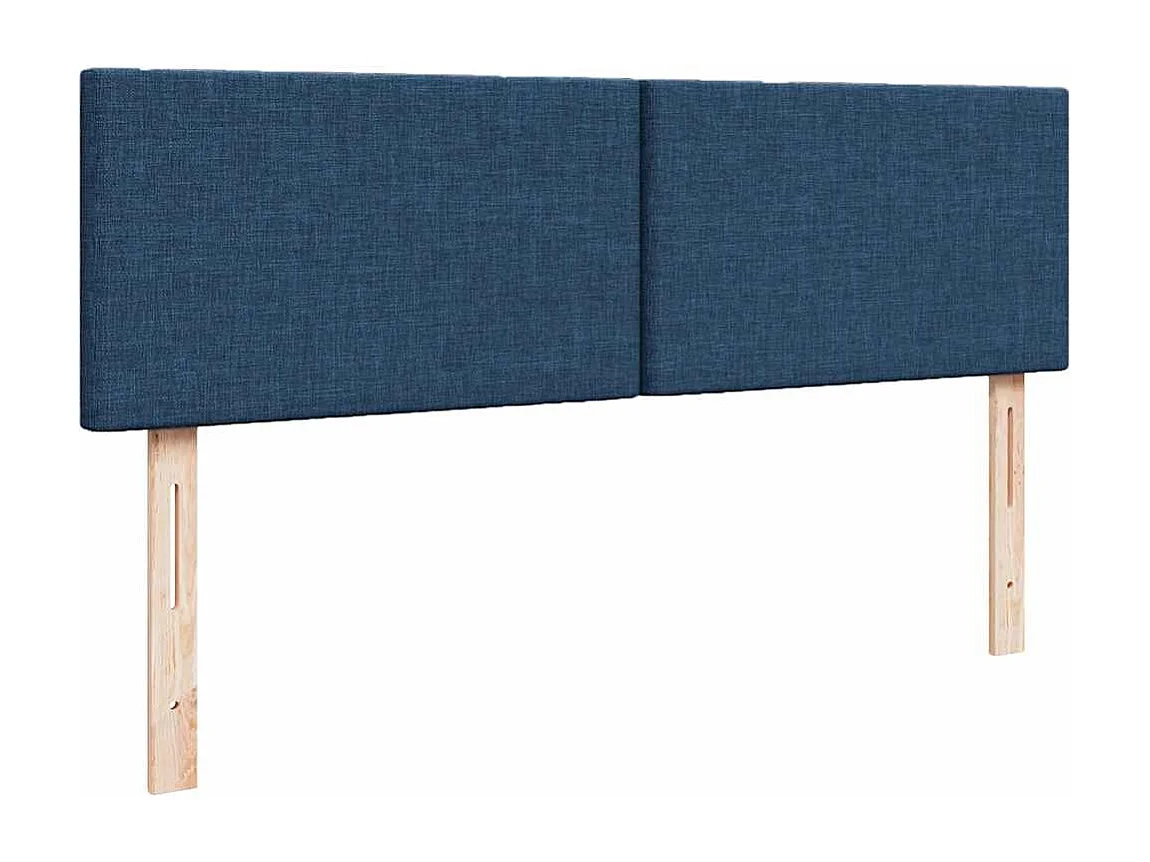 Estrutura de cama otomana com colchão tecido azul 140x200cm