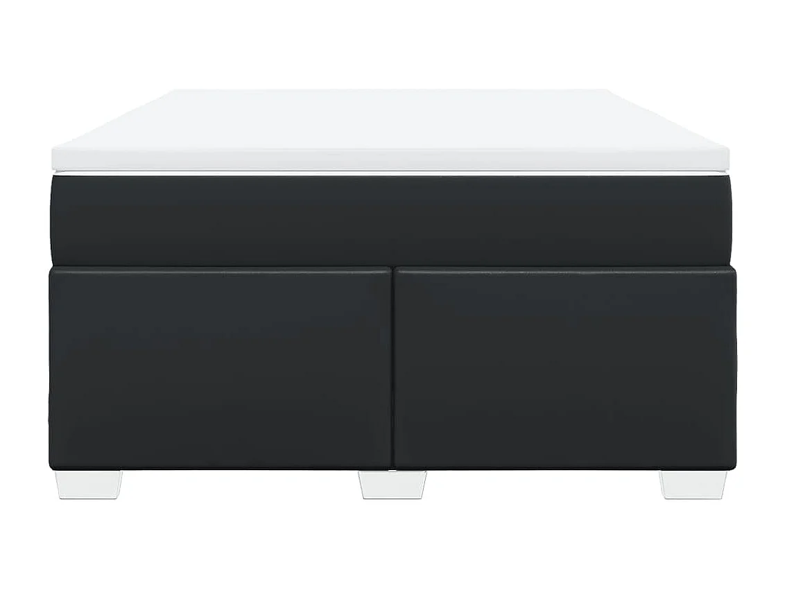 Sommier à lattes de lit avec matelas Noir 140x200 cm Similicuir