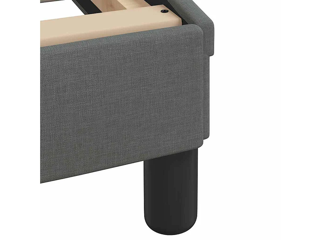 Lit avec matelas Hanko gris foncé 90x190 cm tissu